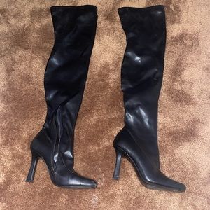 thigh high black boots
